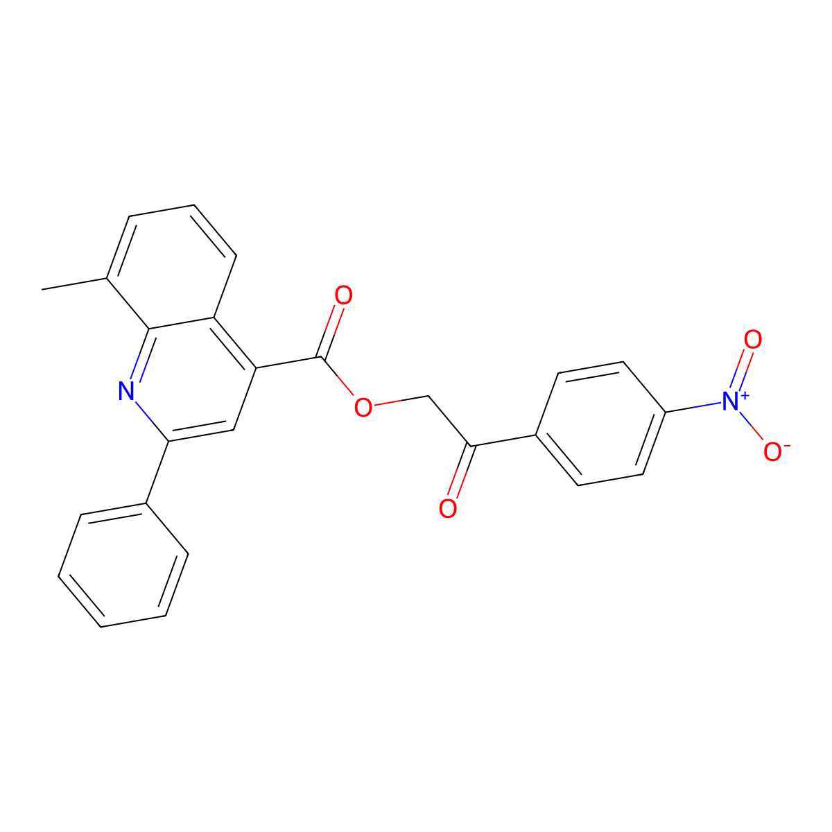 2-(4-Nitrophenyl)-2-oxoethyl 8-methyl-2-phenylquinoline-4-carboxylate molecular structure, CAS 354777-04-1