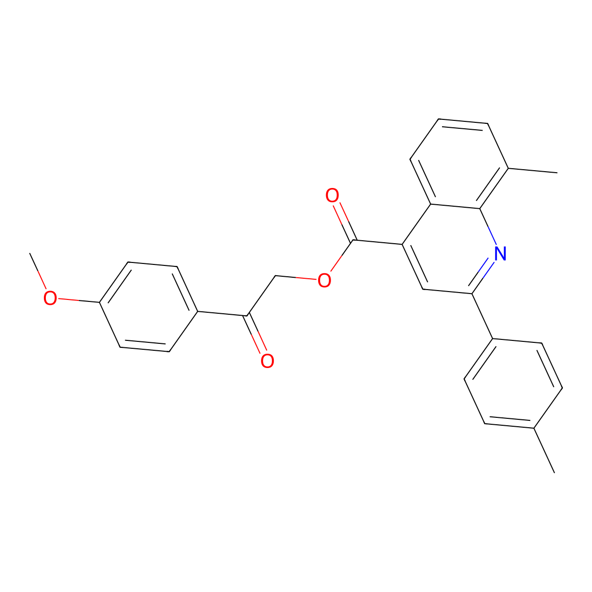 2-(4-Methoxyphenyl)-2-oxoethyl 8-methyl-2-(4-methylphenyl)-4-quinolinecarboxylate molecular structure, CAS 354777-11-0
