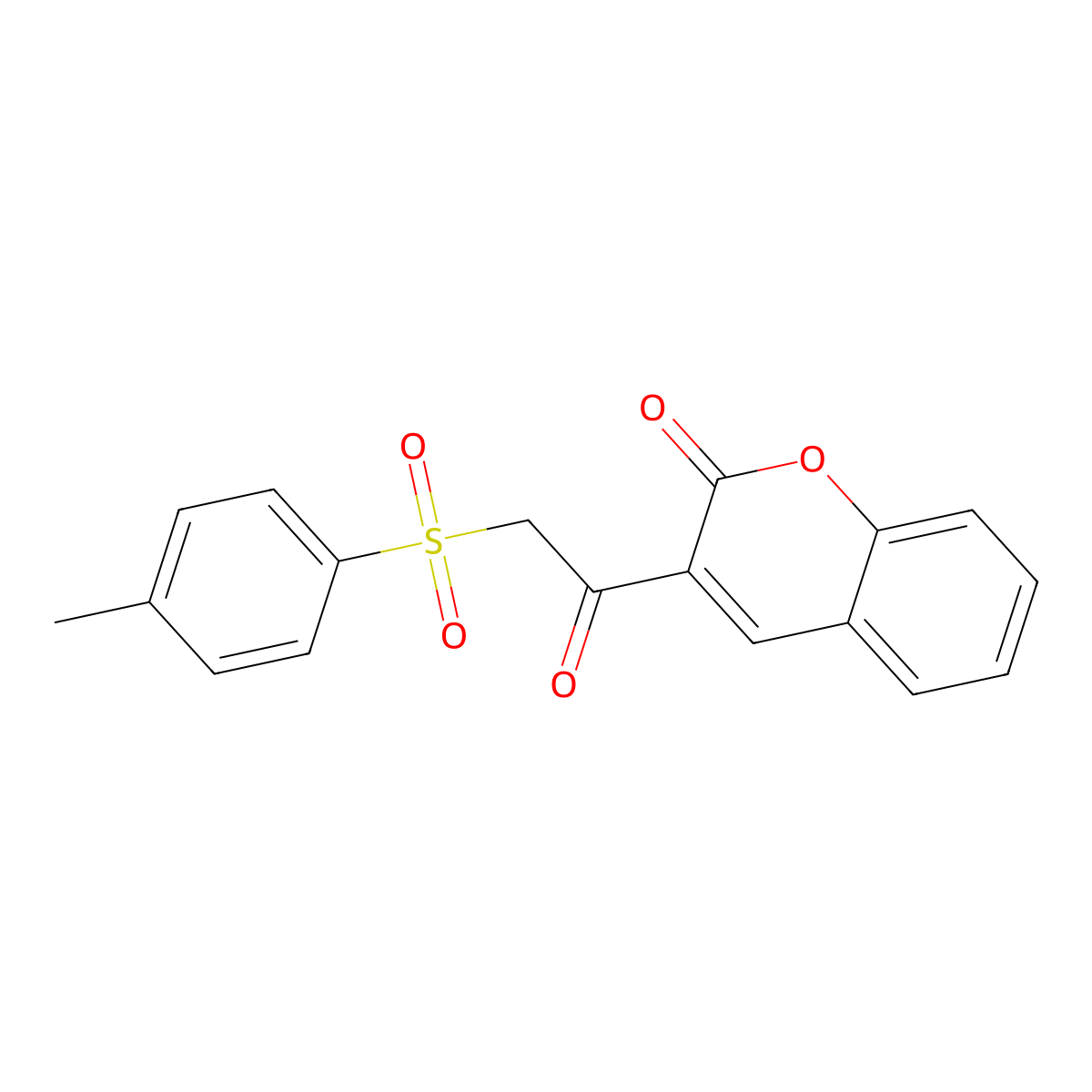 3-[2-(4-Methylphenyl)sulfonylacetyl]chromen-2-one molecular structure, CAS 354783-34-9