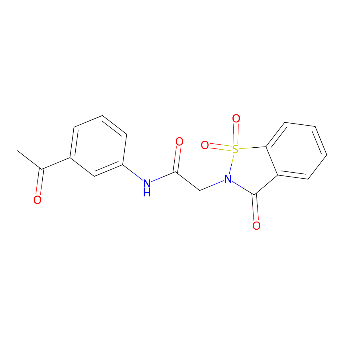 N-(3-acetylphenyl)-2-(1,1-dioxido-3-oxo-1,2-benzisothiazol-2(3H)-yl)acetamide molecular structure, CAS 354786-02-0