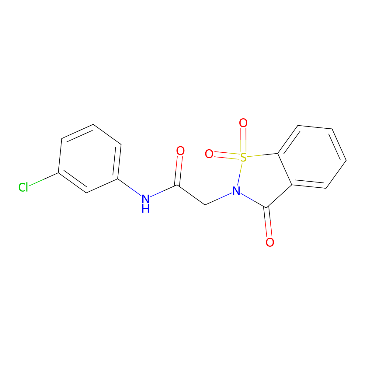 N-(3-chlorophenyl)-2-(1,1-dioxido-3-oxo-1,2-benzisothiazol-2(3H)-yl)acetamide molecular structure, CAS 354786-17-7