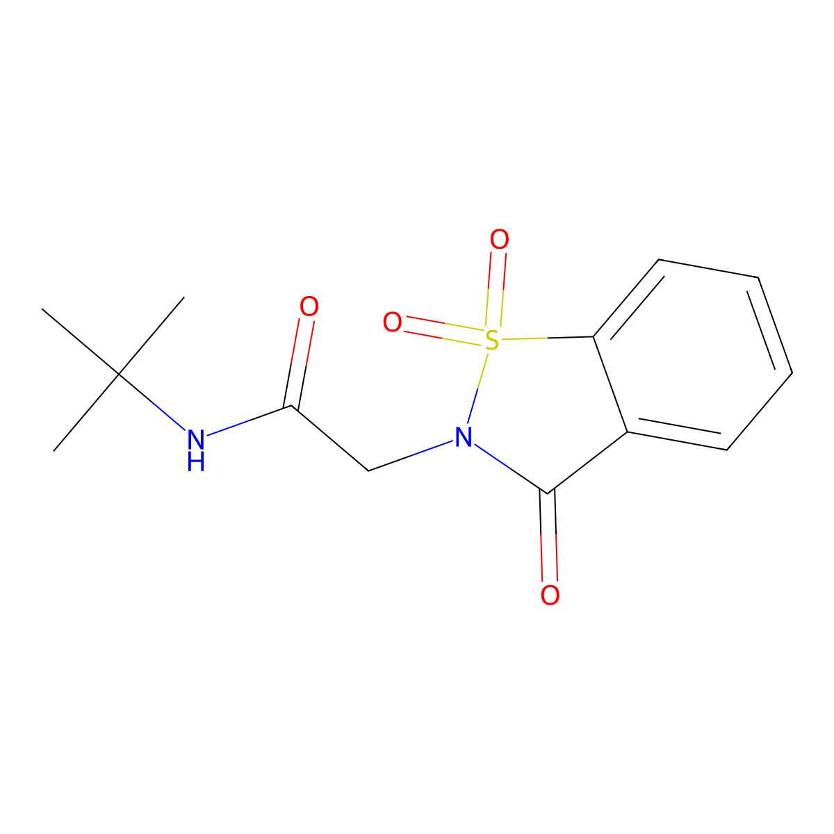 N-(tert-butyl)-2-(1,1-dioxido-3-oxobenzo[d]isothiazol-2(3H)-yl)acetamide molecular structure, CAS 354786-20-2