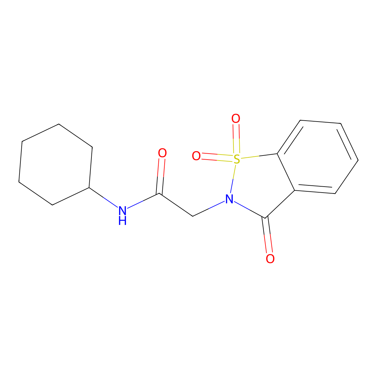 N-cyclohexyl-2-(1,1-dioxido-3-oxobenzo[d]isothiazol-2(3H)-yl)acetamide molecular structure, CAS 354786-22-4