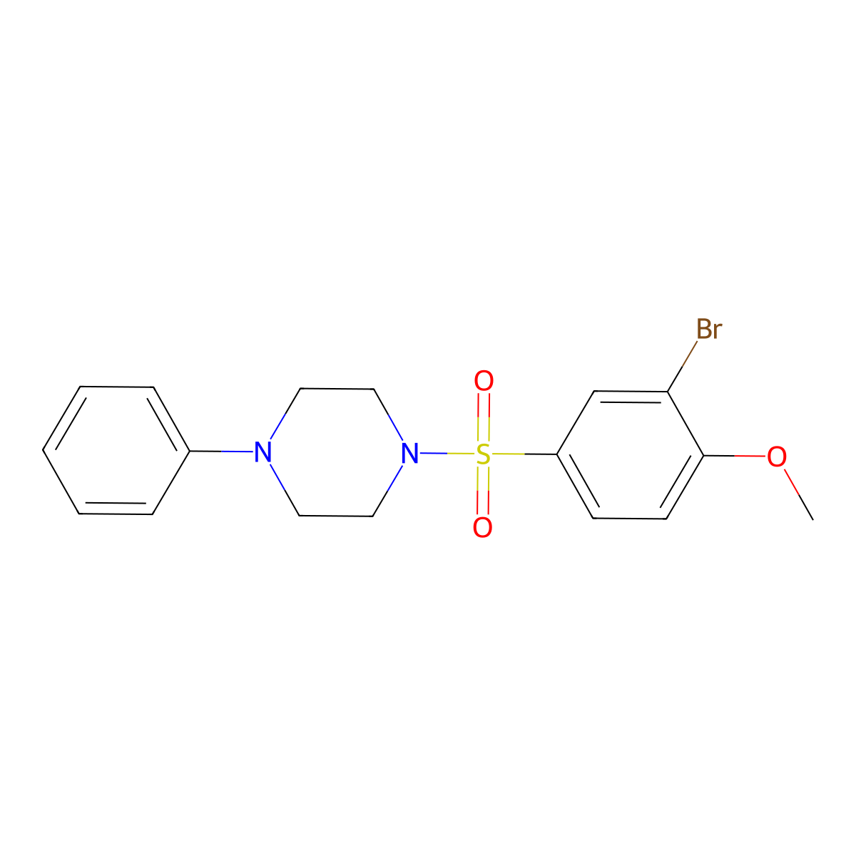 1-(3-Bromo-4-methoxyphenyl)sulfonyl-4-phenylpiperazine molecular structure, CAS 354786-25-7