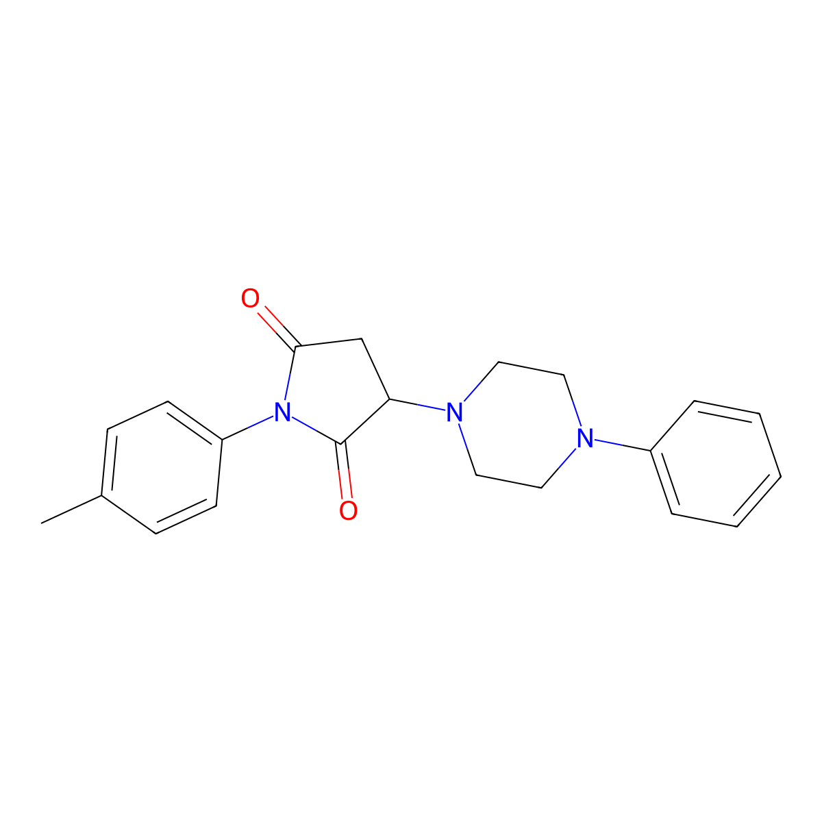 1-(4-Methylphenyl)-3-(4-phenylpiperazin-1-yl)pyrrolidine-2,5-dione molecular structure, CAS 354786-53-1