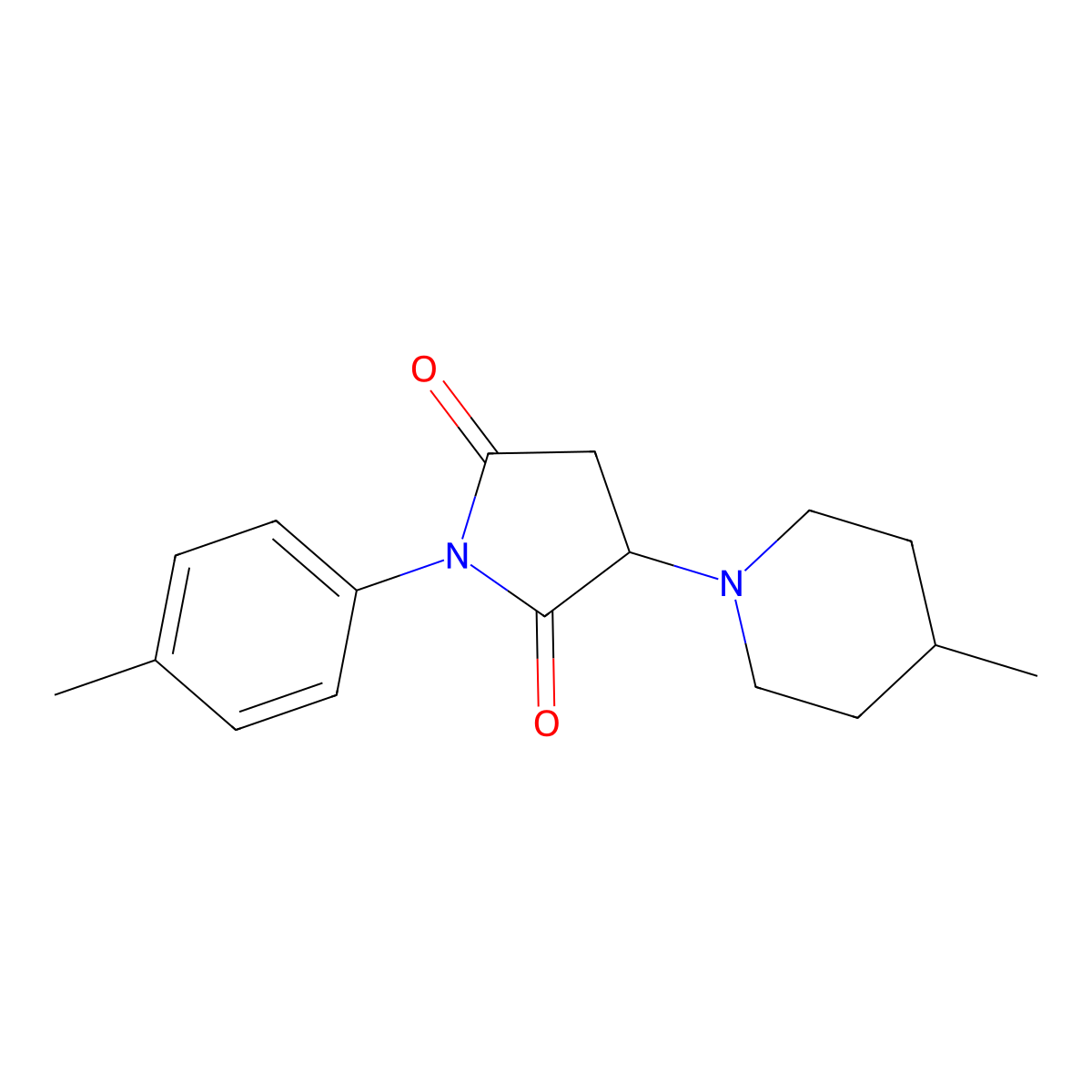 1-(4-Methylphenyl)-3-(4-methyl-1-piperidinyl)-2,5-pyrrolidinedione molecular structure, CAS 354786-63-3