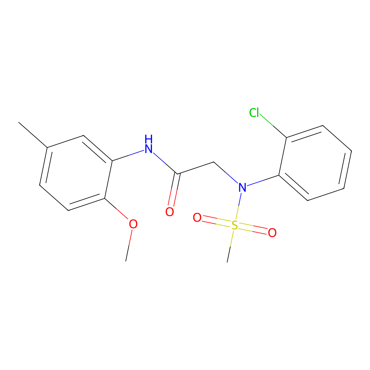 2-(2-chloro-N-methylsulfonylanilino)-N-(2-methoxy-5-methylphenyl)acetamide molecular structure, CAS 354786-93-9