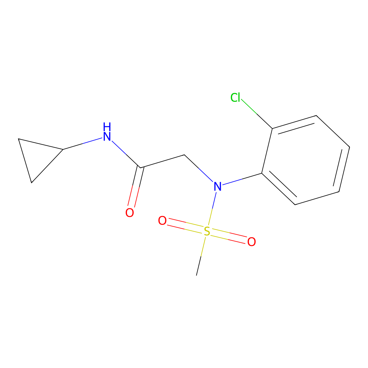 2-(2-chloro-N-methylsulfonylanilino)-N-cyclopropylacetamide molecular structure, CAS 354786-96-2