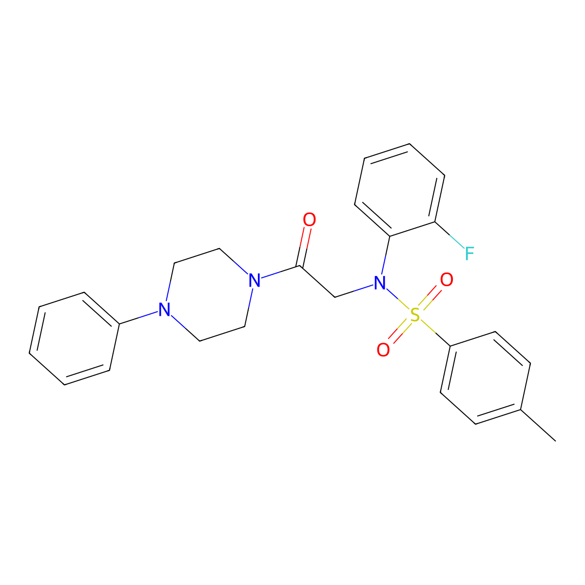 N-(2-fluorophenyl)-4-methyl-N-[2-oxo-2-(4-phenylpiperazin-1-yl)ethyl]benzenesulfonamide molecular structure, CAS 354787-02-3