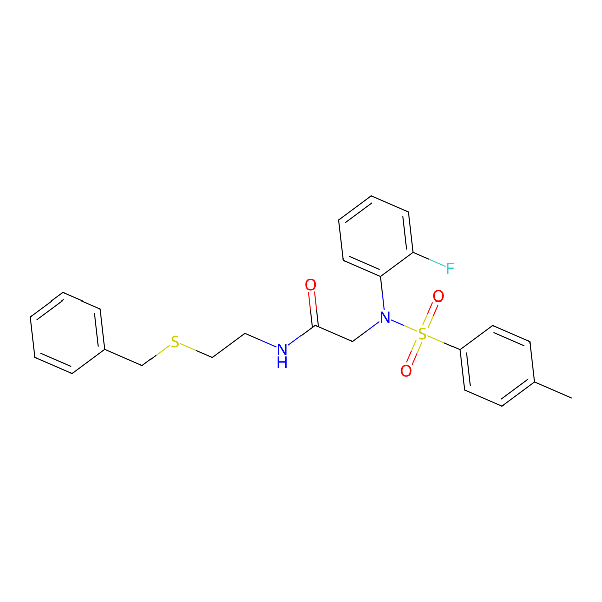 N-(2-benzylsulfanylethyl)-2-(2-fluoro-N-(4-methylphenyl)sulfonylanilino)acetamide molecular structure, CAS 354787-07-8