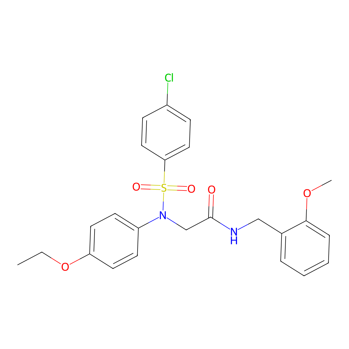 2-{[(4-chlorophenyl)sulfonyl]-4-ethoxyanilino}-N-(2-methoxybenzyl)acetamide molecular structure, CAS 354787-47-6