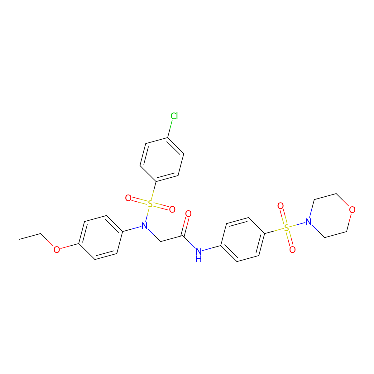 2-(N-(4-chlorophenyl)sulfonyl-4-ethoxyanilino)-N-(4-morpholin-4-ylsulfonylphenyl)acetamide molecular structure, CAS 354787-58-9