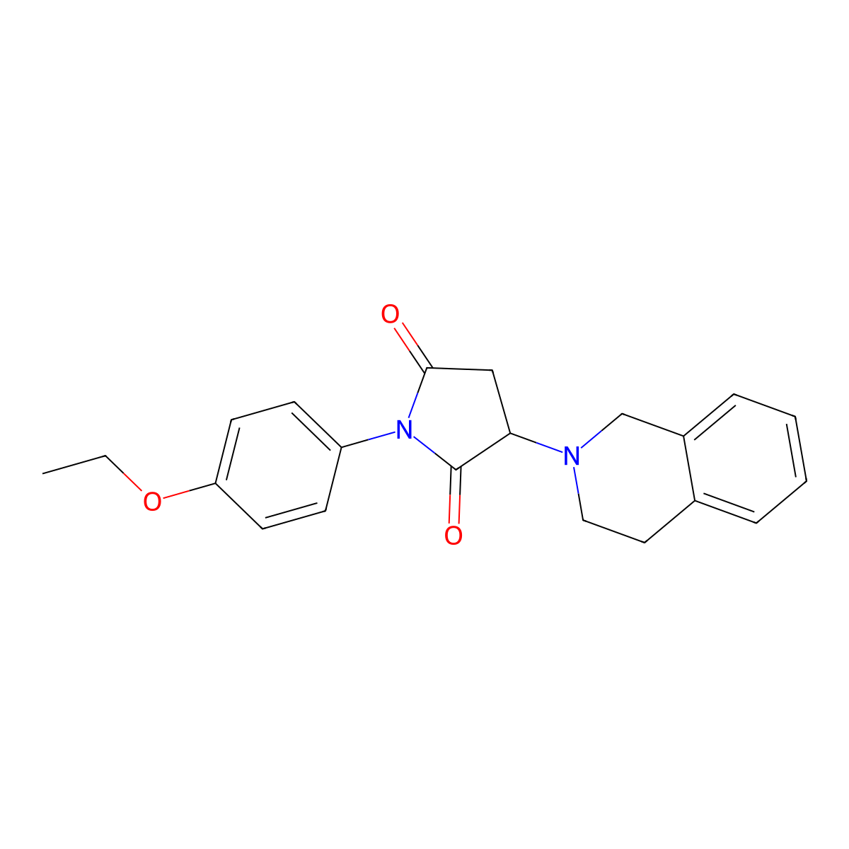 3-(3,4-dihydro-2(1H)-isoquinolinyl)-1-(4-ethoxyphenyl)-2,5-pyrrolidinedione molecular structure, CAS 354789-28-9