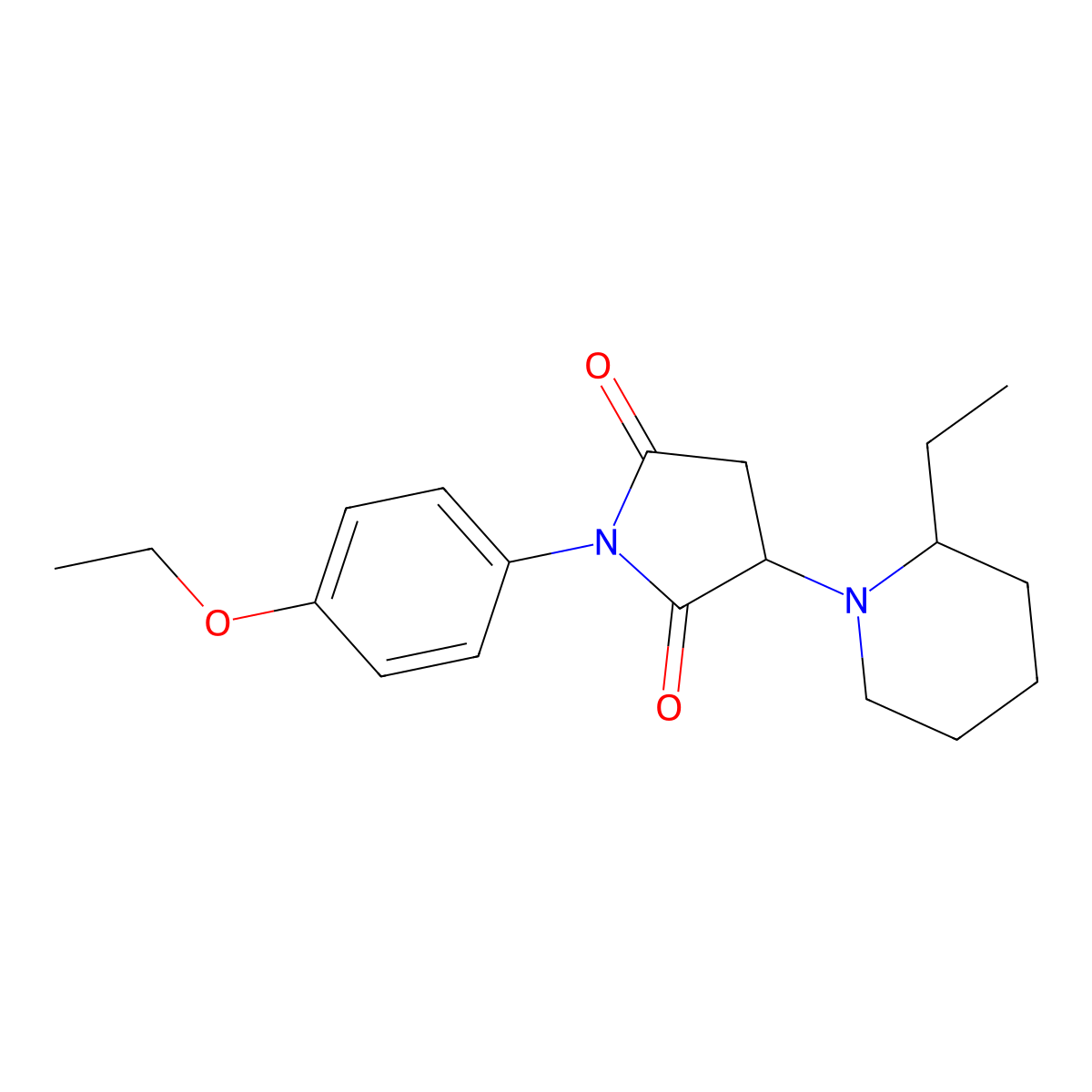 1-(4-Ethoxyphenyl)-3-(2-ethylpiperidin-1-yl)pyrrolidine-2,5-dione molecular structure, CAS 354789-52-9