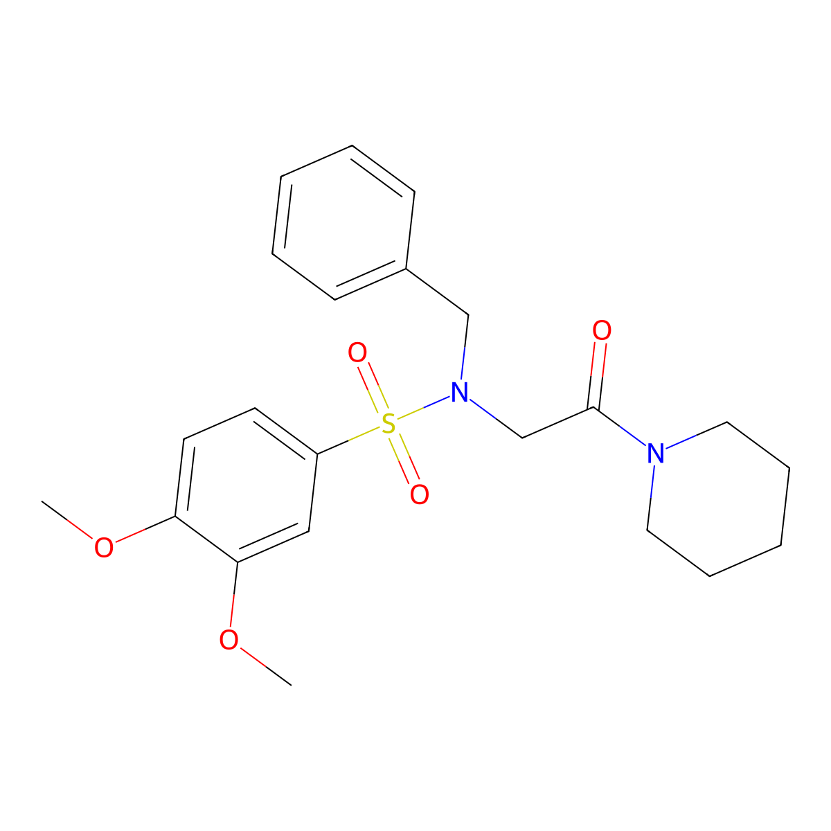 N-benzyl-3,4-dimethoxy-N-(2-oxo-2-piperidin-1-ylethyl)benzenesulfonamide molecular structure, CAS 354790-65-1