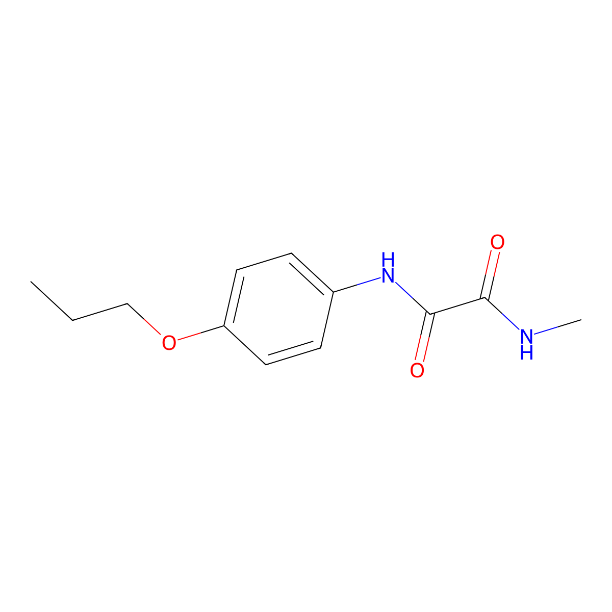 N-methyl-N'-(4-propoxyphenyl)oxamide molecular structure, CAS 354791-38-1