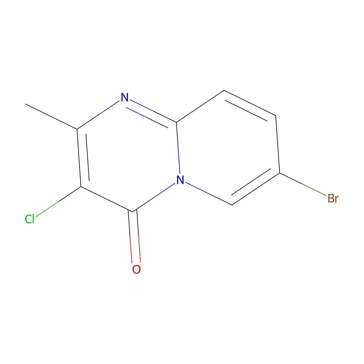 7-bromo-3-chloro-2-methyl-4H-pyrido[1,2-a]pyrimidin-4-one molecular structure, CAS 354792-26-0
