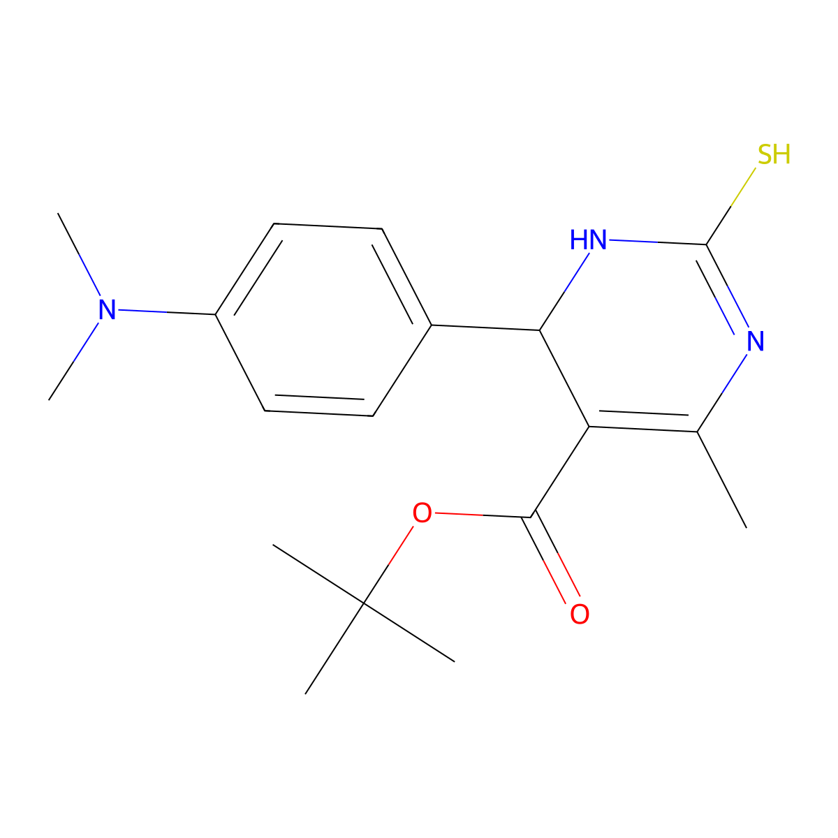 Tert-butyl 6-[4-(dimethylamino)phenyl]-4-methyl-2-sulfanyl-1,6-dihydropyrimidine-5-carboxylate molecular structure, CAS 354792-56-6