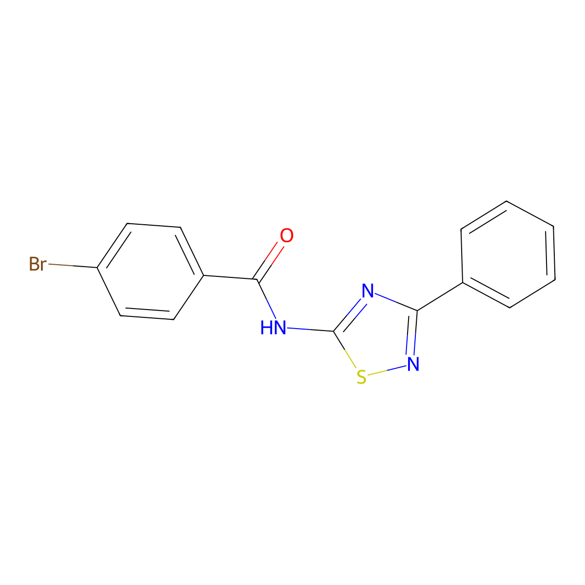 4-bromo-N-(3-phenyl-1,2,4-thiadiazol-5-yl)benzamide molecular structure, CAS 354792-70-4
