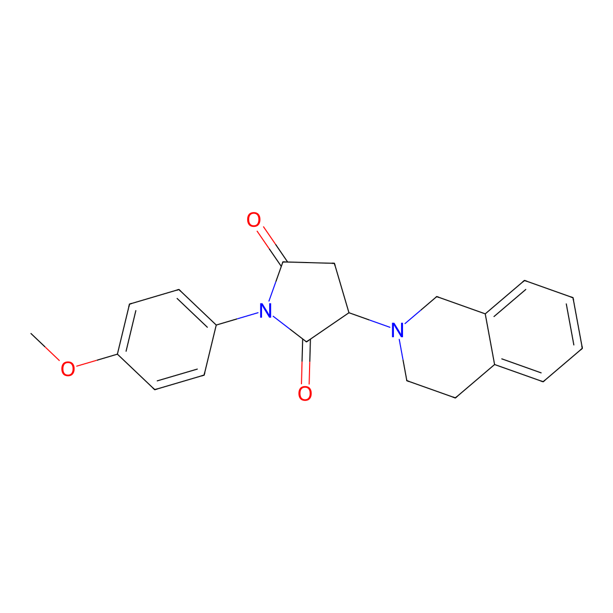 3-(3,4-dihydroisoquinolin-2(1H)-yl)-1-(4-methoxyphenyl)pyrrolidine-2,5-dione molecular structure, CAS 354793-14-9