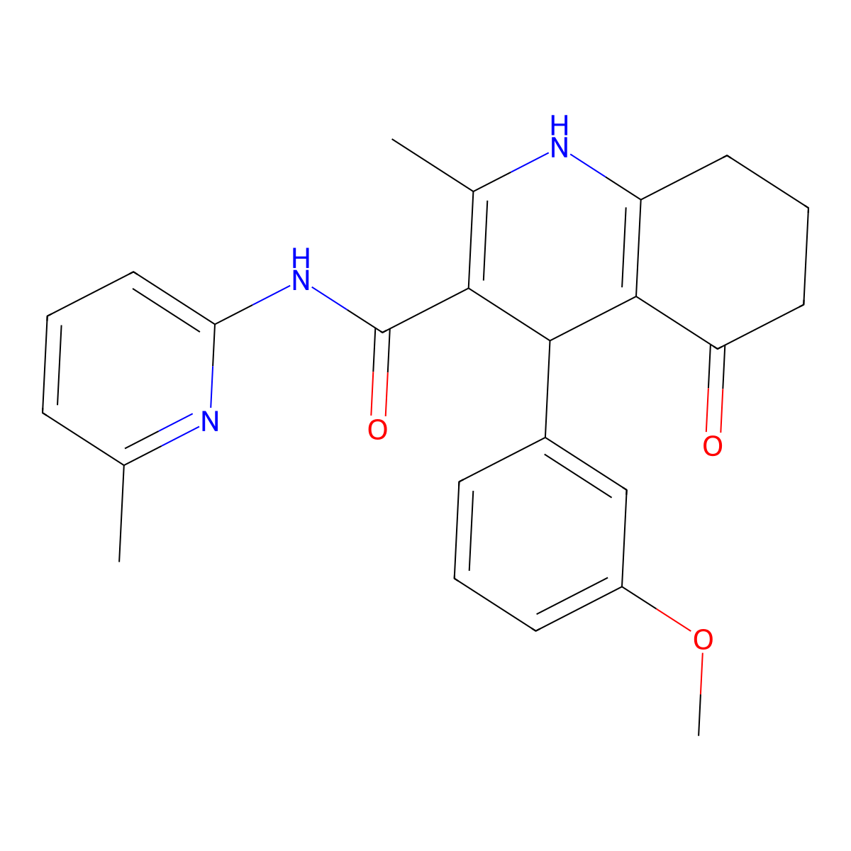4-(3-Methoxyphenyl)-2-methyl-N-(6-methyl-2-pyridinyl)-5-oxo-1,4,5,6,7,8-hexahydro-3-quinolinecarboxamide molecular structure, CAS 354793-83-2