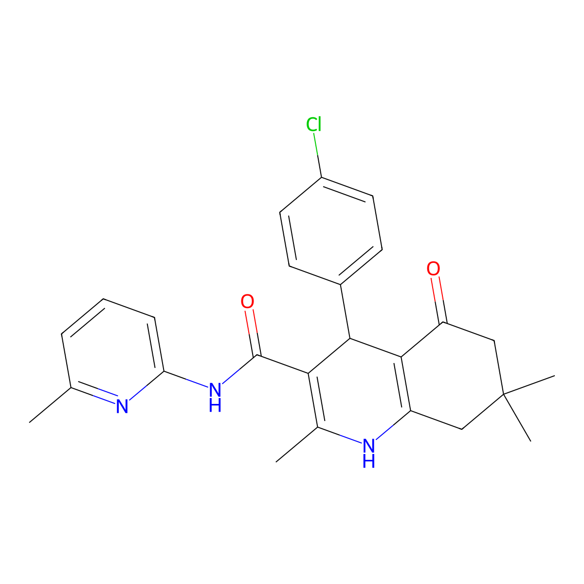 4-(4-Chlorophenyl)-2,7,7-trimethyl-N-(6-methyl-2-pyridinyl)-5-oxo-1,4,5,6,7,8-hexahydro-3-quinolinecarboxamide molecular structure, CAS 354794-07-3