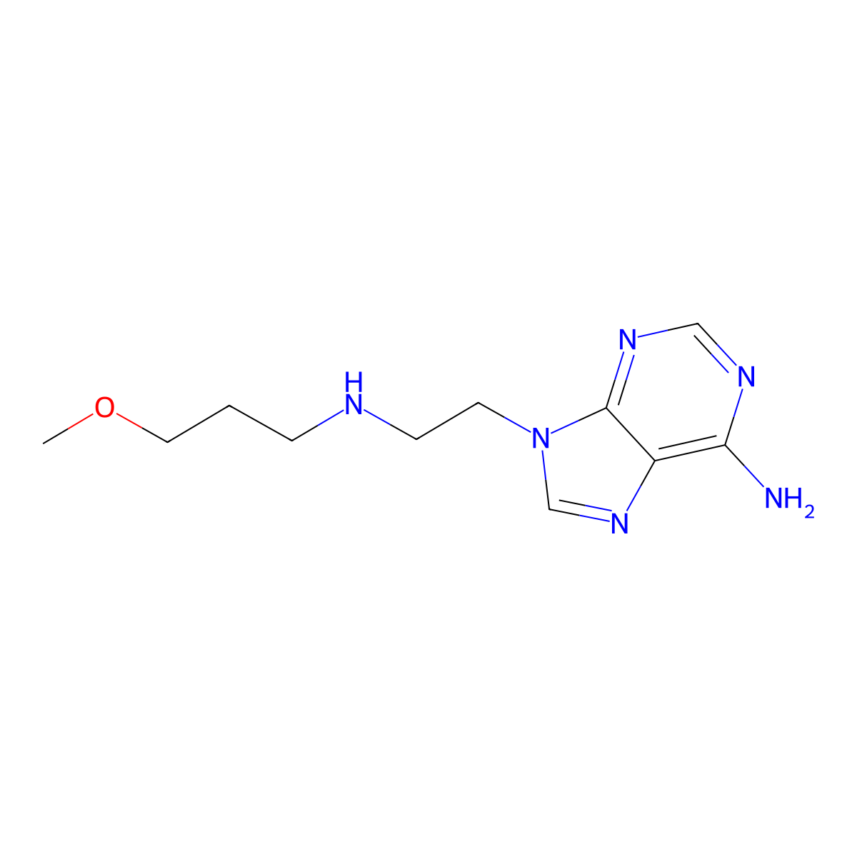 9-[2-(3-Methoxypropylamino)ethyl]purin-6-amine molecular structure, CAS 354795-21-4