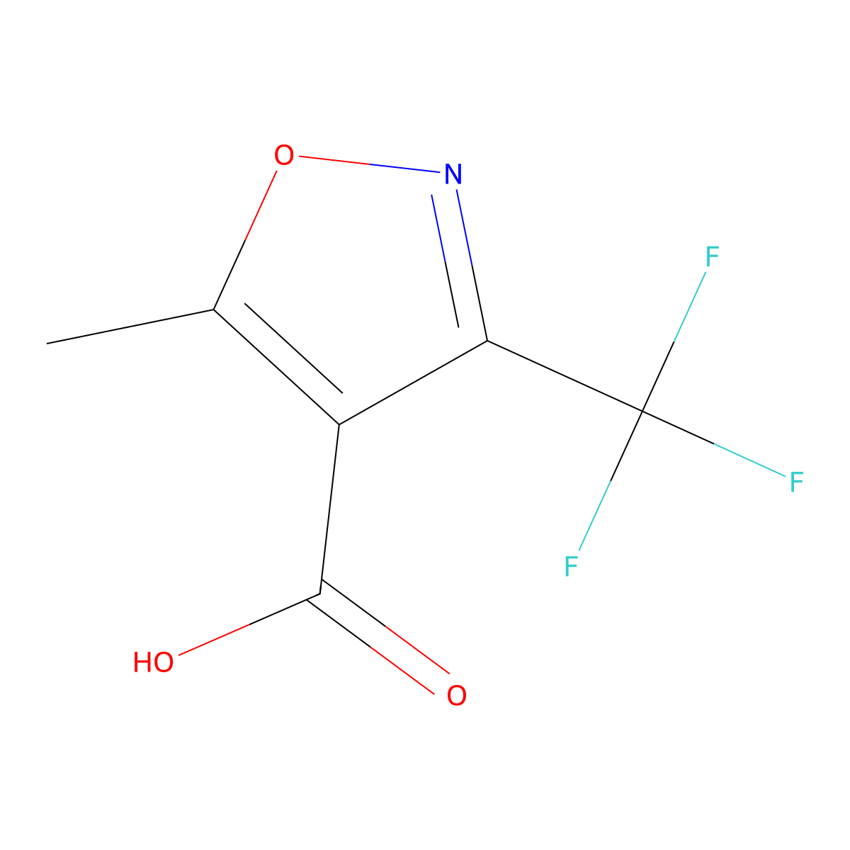5-Methyl-3-(trifluoromethyl)-1,2-oxazole-4-carboxylic acid molecular structure, CAS 354795-48-5