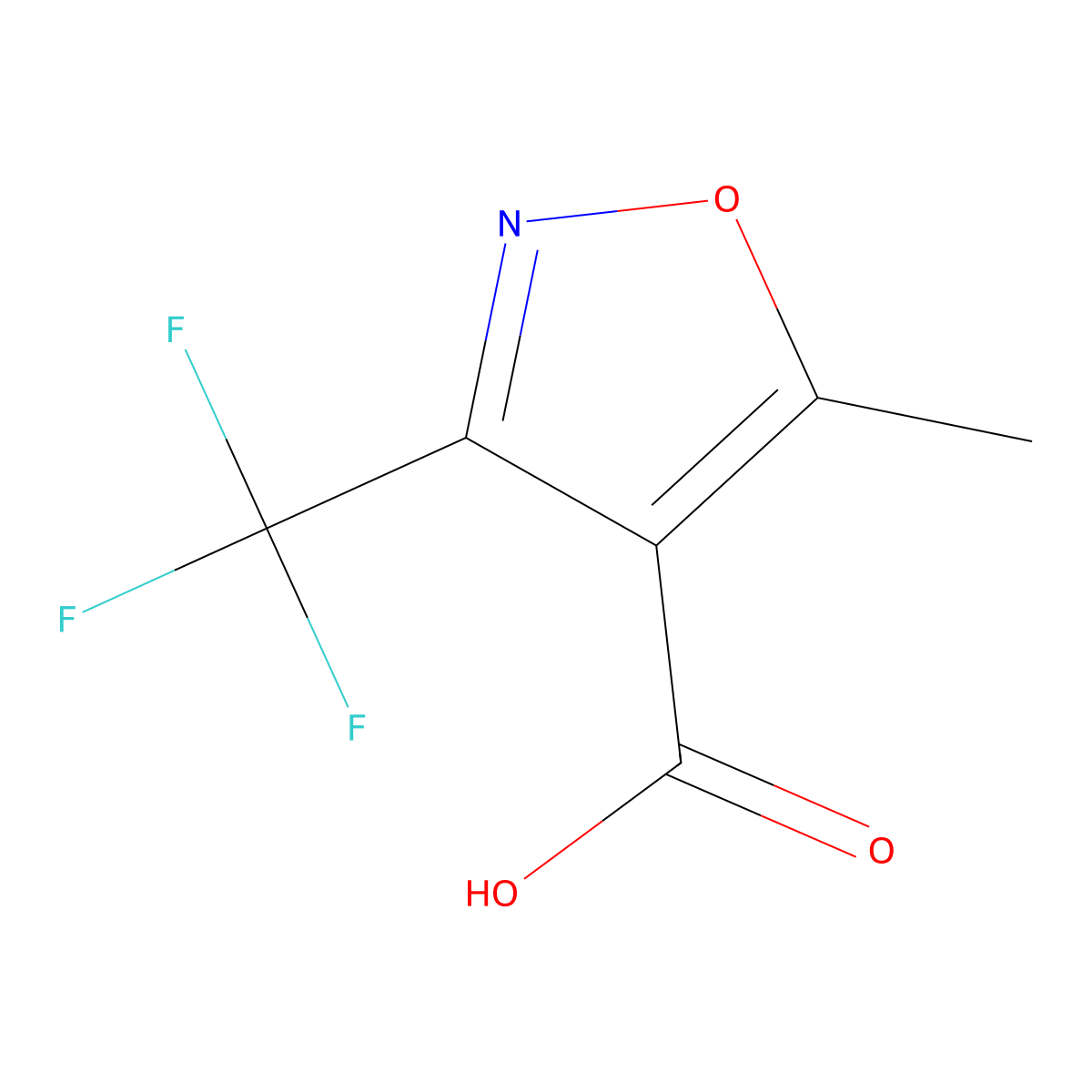 5-Methyl-3-(trifluoromethyl)-1,2-oxazole-4-carboxylic acid molecular structure, CAS 354795-48-5