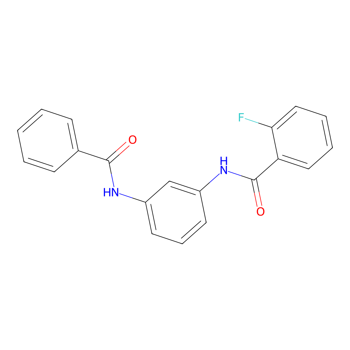 N-(3-benzamidophenyl)-2-fluorobenzamide molecular structure, CAS 354796-13-7