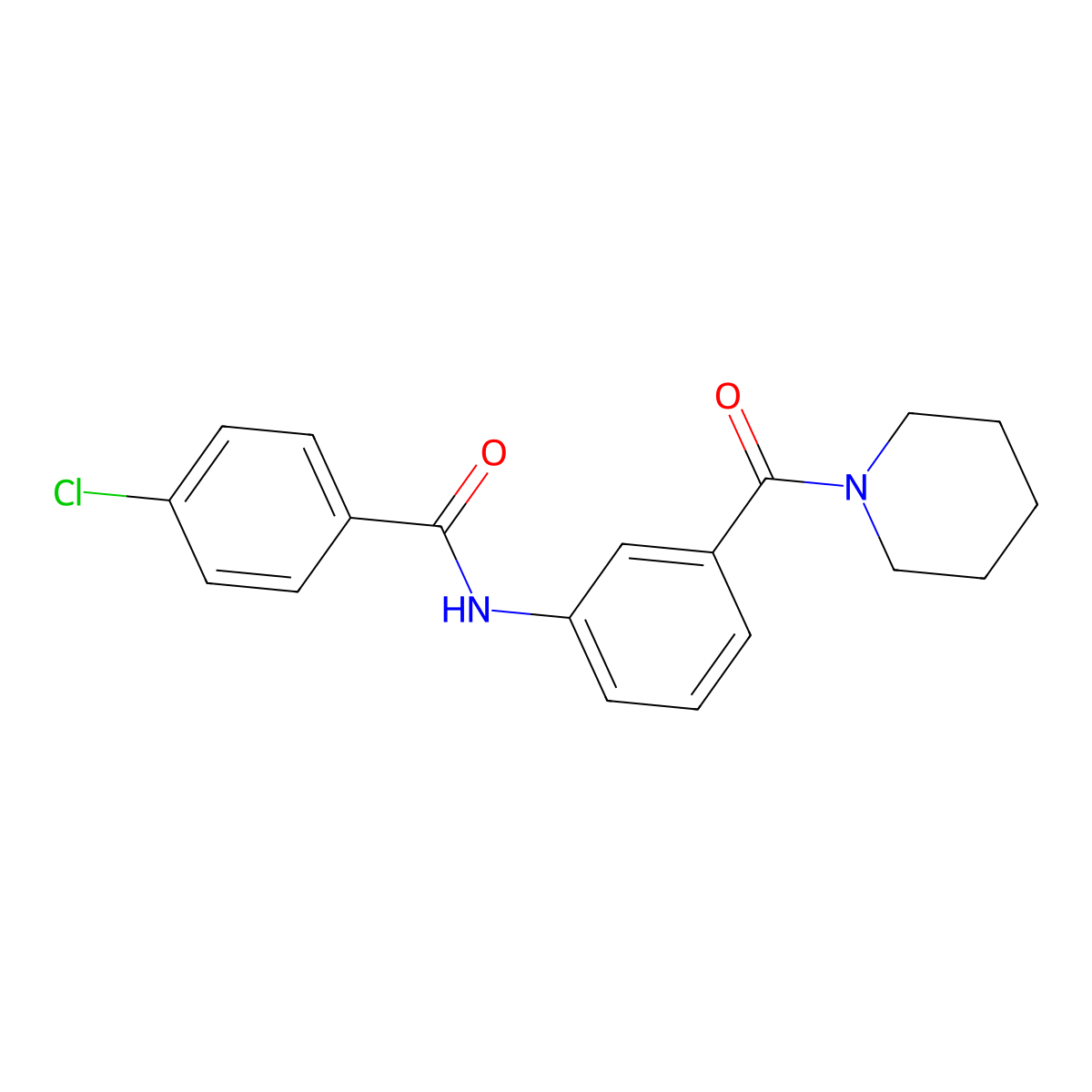 4-chloro-N-[3-(piperidine-1-carbonyl)phenyl]benzamide molecular structure, CAS 354796-14-8