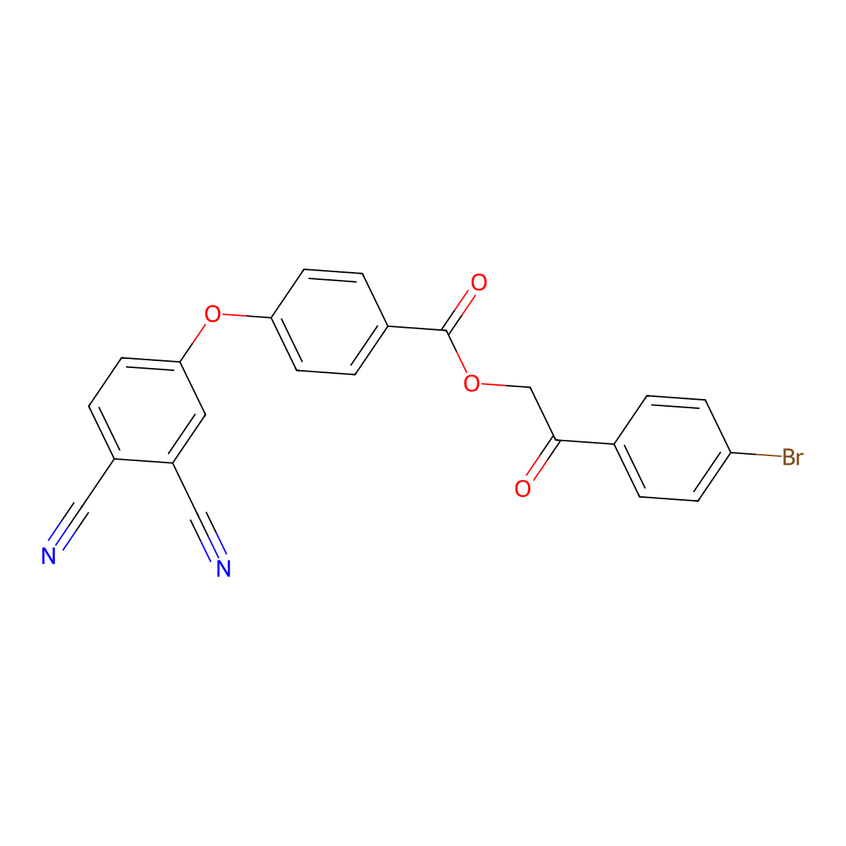 2-(4-Bromophenyl)-2-oxoethyl 4-(3,4-dicyanophenoxy)benzoate molecular structure, CAS 354796-32-0