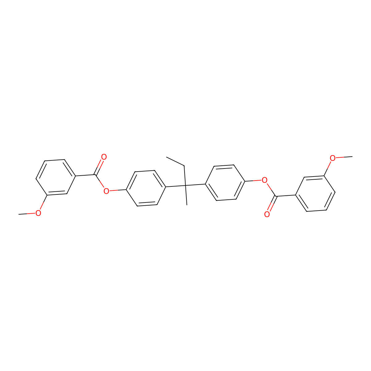 Butane-2,2-diylbis(4,1-phenylene) bis(3-methoxybenzoate) molecular structure, CAS 354796-34-2