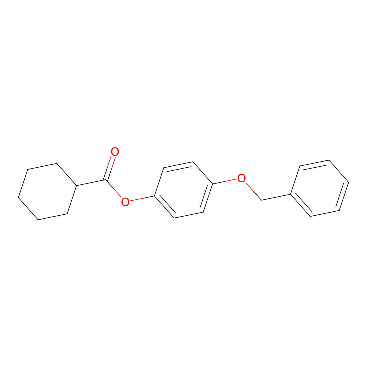 Cyclohexanecarboxylic acid, 4-benzyloxyphenyl ester molecular structure, CAS 354796-53-5