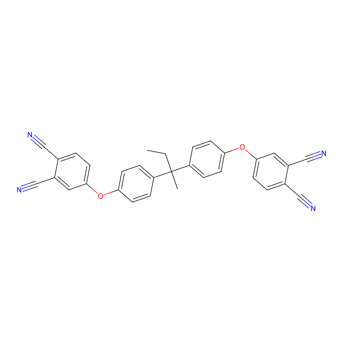 4-(4-{1-[4-(3,4-Dicyanophenoxy)phenyl]-1-methylpropyl}phenoxy)phthalonitrile molecular structure, CAS 354796-80-8