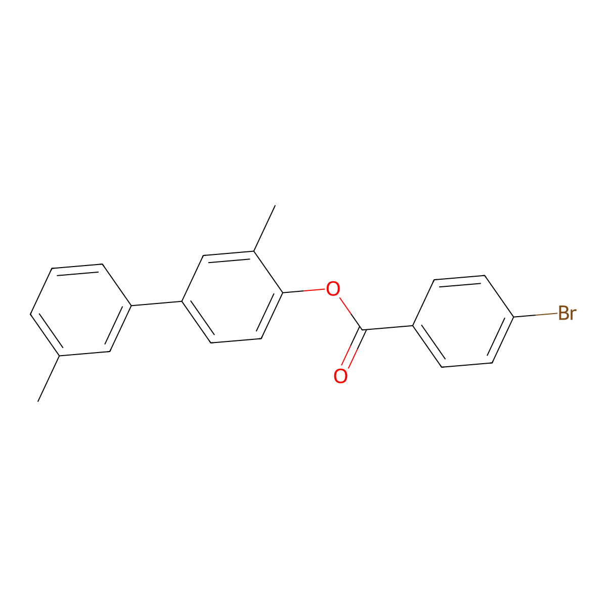 2-Methyl-4-(3-methylphenyl)phenyl 4-bromobenzoate molecular structure, CAS 354797-02-7