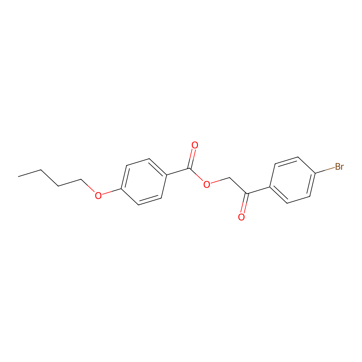 2-(4-Bromophenyl)-2-oxoethyl 4-butoxybenzoate molecular structure, CAS 354797-10-7