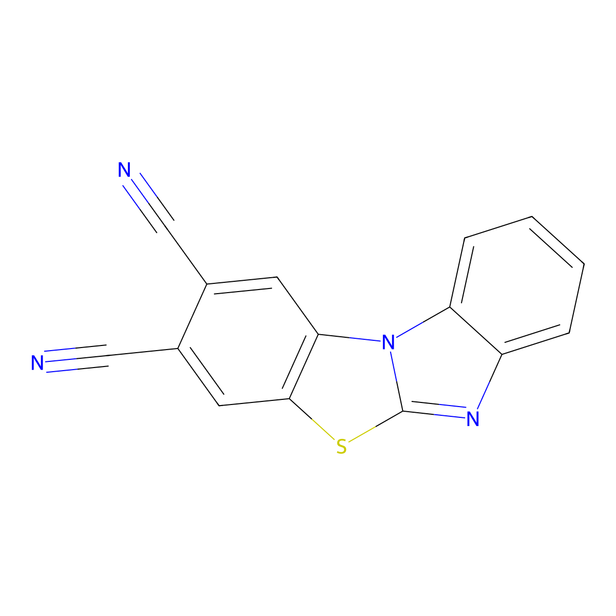 Benzimidazo[2,1-b][1,3]benzothiazole-2,3-dicarbonitrile molecular structure, CAS 354799-89-6