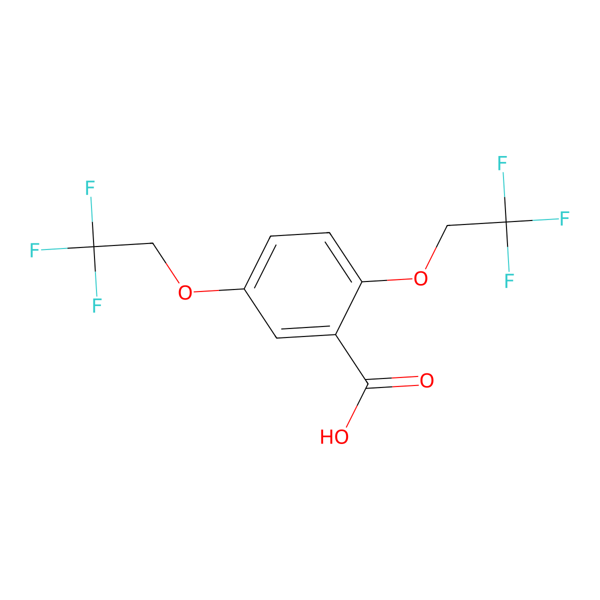 2,5-bis(2,2,2-trifluoroethoxy)benzoic Acid molecular structure, CAS 35480-52-5