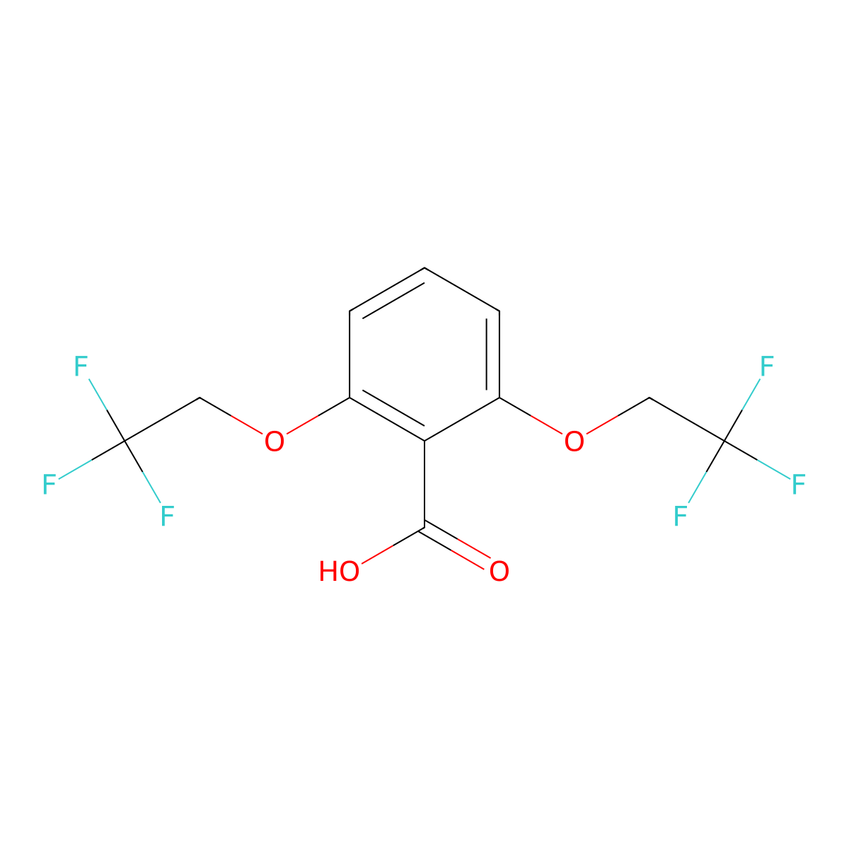 2,6-Di(2,2,2-trifluoroethoxy)benzoic acid molecular structure, CAS 35480-53-6