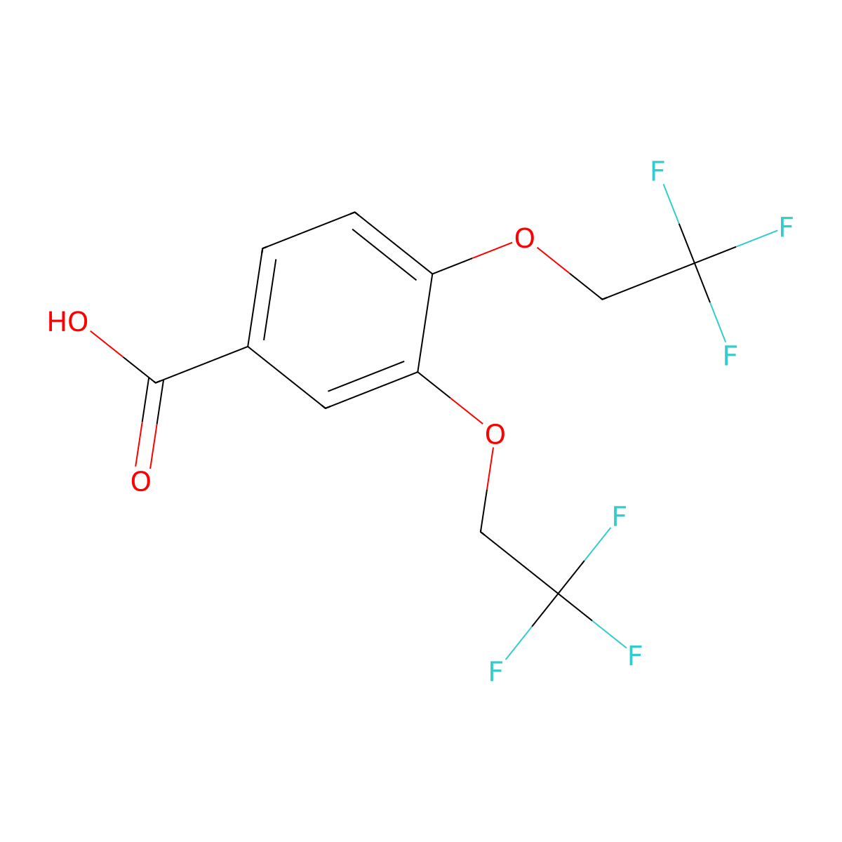 3,4-Bis(2,2,2-trifluoroethoxy)benzoic acid molecular structure, CAS 35480-54-7