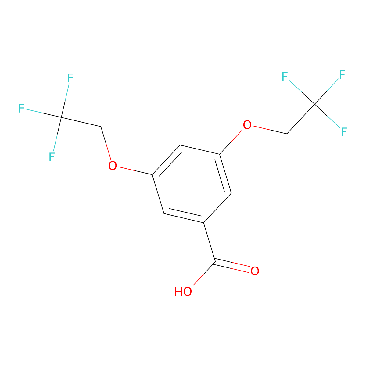 3,5-Bis(2,2,2-trifluoroethoxy)benzoic acid molecular structure, CAS 35480-55-8