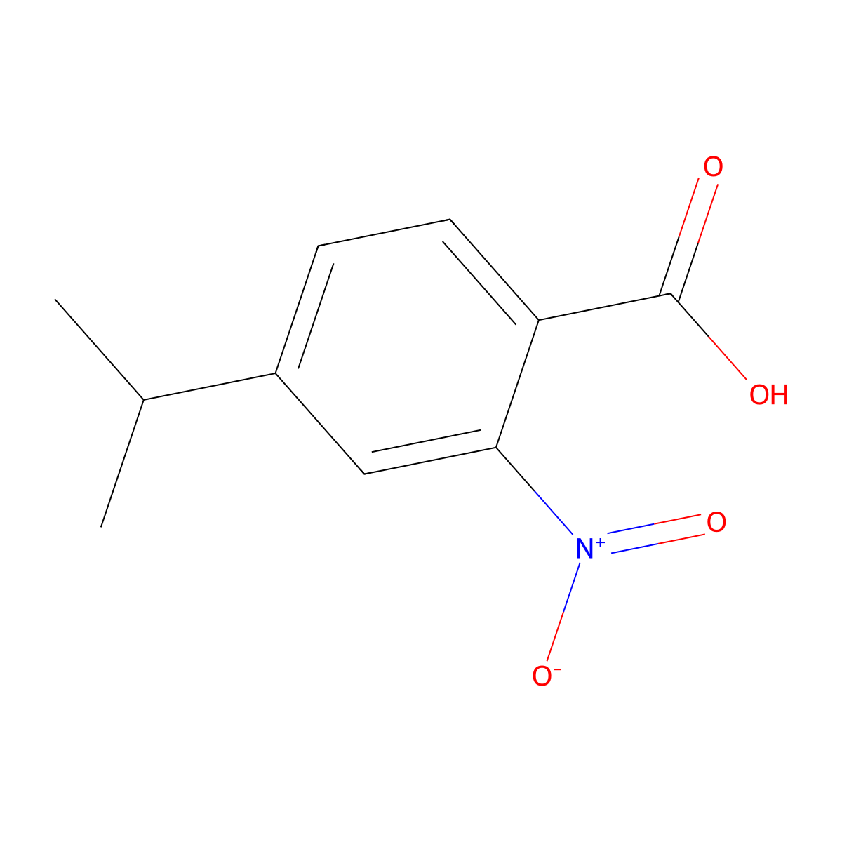 4-Isopropyl-2-nitrobenzoic acid molecular structure, CAS 35480-95-6