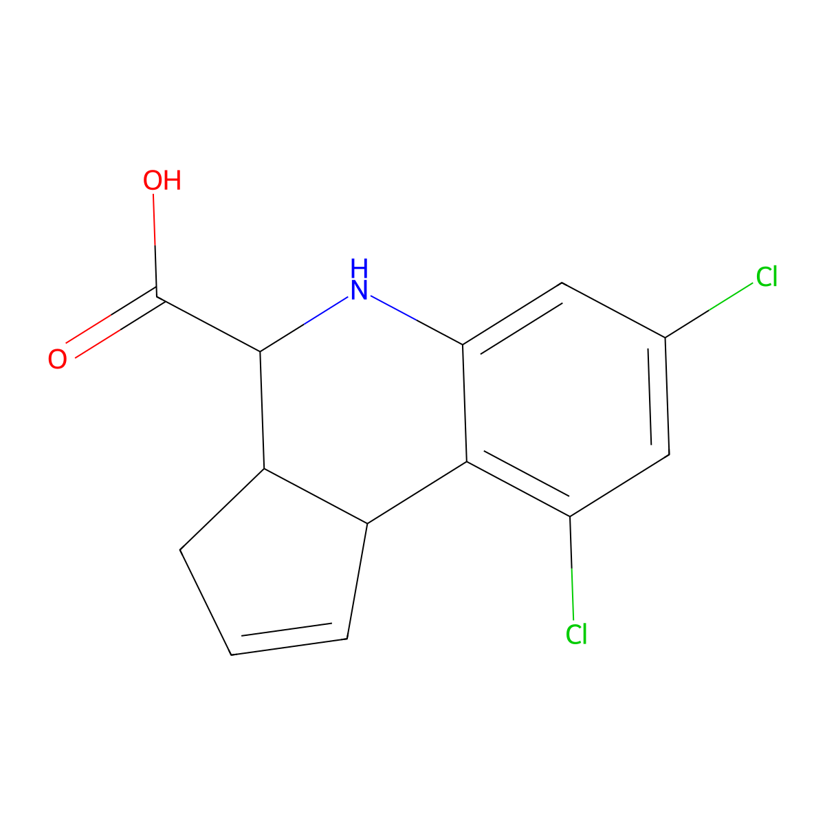 7,9-dichloro-3a,4,5,9b-tetrahydro-3H-cyclopenta[c]quinoline-4-carboxylic acid molecular structure, CAS 354809-23-7