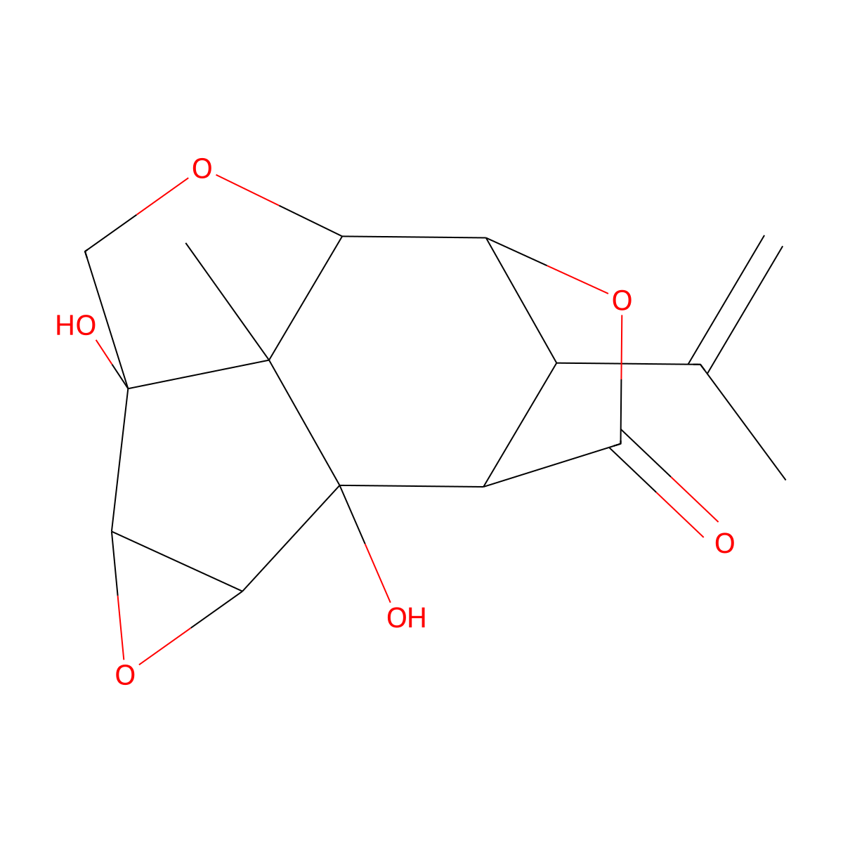 6a,7b-Dihydroxy-7c-methyl-8-(prop-1-en-2-yl)octahydro-3,6-methano-2,4,7-trioxacyclopenta[cd]cyclopropa[a]azulen-5(1h)-one molecular structure, CAS 35481-77-7