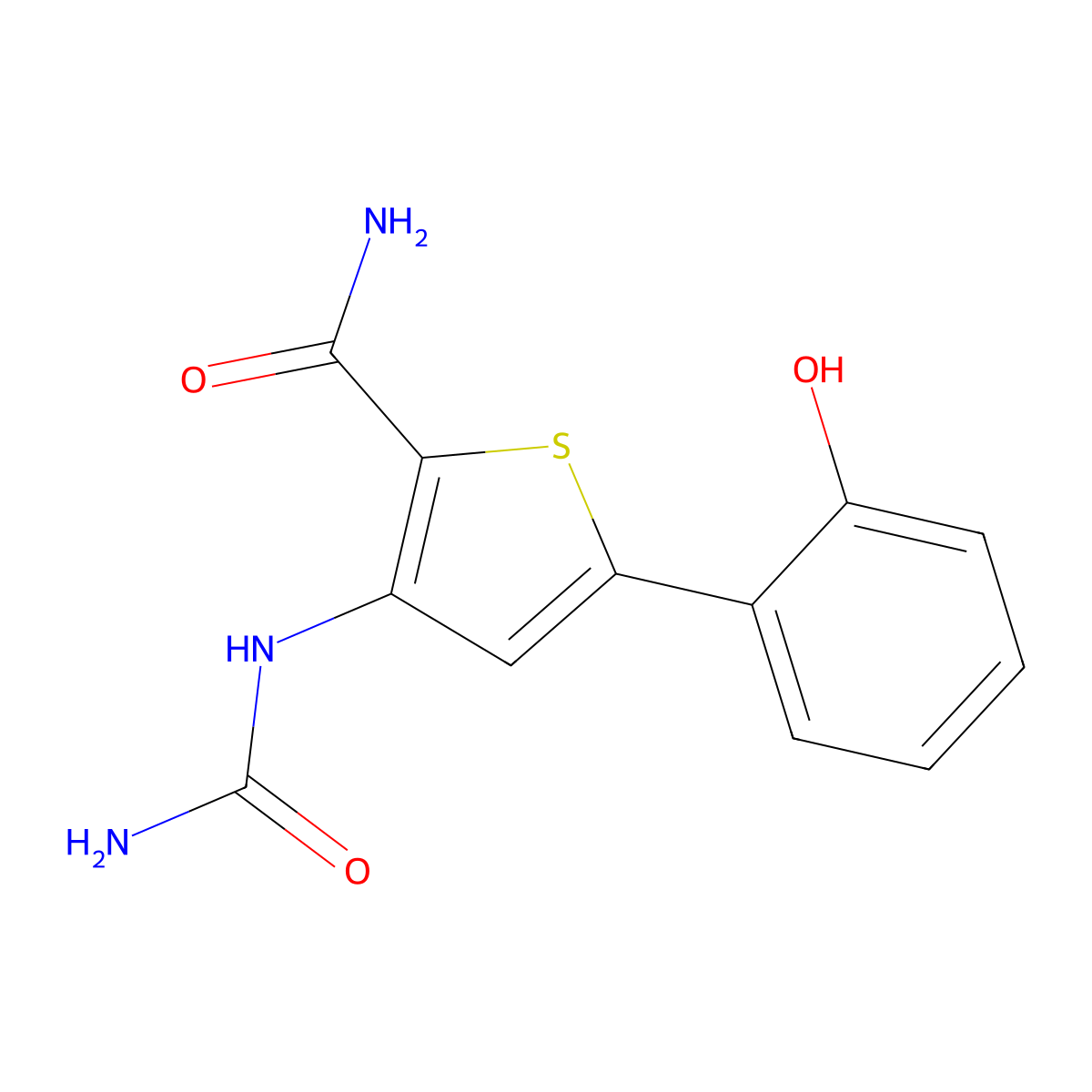 3-[(Aminocarbonyl)amino]-5-(2-hydroxyphenyl)-2-thiophenecarboxamide molecular structure, CAS 354811-95-3