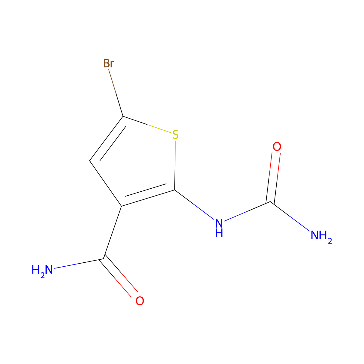 5-Bromo-2-ureidothiophene-3-carboxamide molecular structure, CAS 354812-10-5
