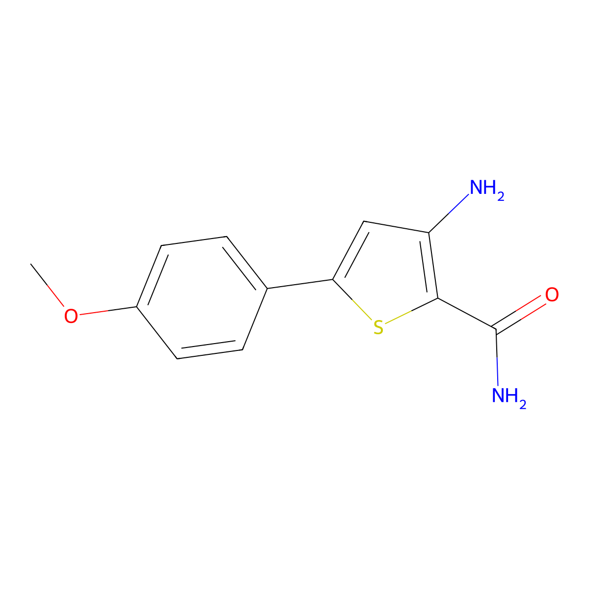 3-Amino-5-(4-methoxyphenyl)thiophene-2-carboxamide molecular structure, CAS 354812-16-1
