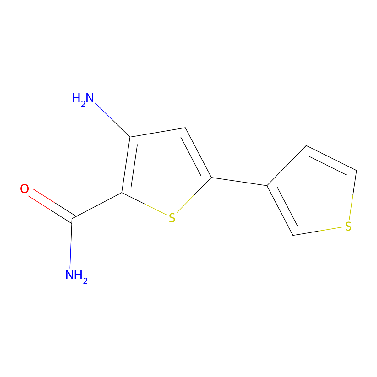 3-Amino-5-(3-thienyl)thiophene-2-carboxamide molecular structure, CAS 354812-17-2