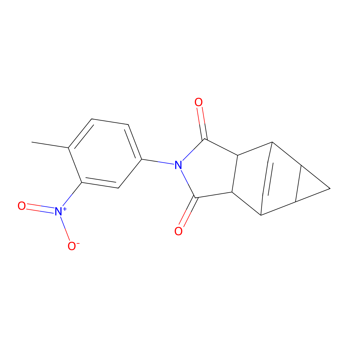 2-(4-methyl-3-nitrophenyl)hexahydro-4,6-ethenocyclopropa[f]isoindole-1,3(2H,3aH)-dione molecular structure, CAS 354812-61-6